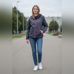 danskin Women's Size XL Windbreaker Workout Gym Zip Up Jacket